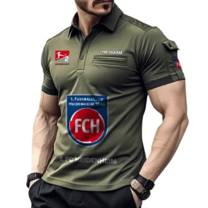 1. FC Heidenheim Poloshirt mit Tasche, All Over Print Hemd für Männer BDE4805092539 - Grün