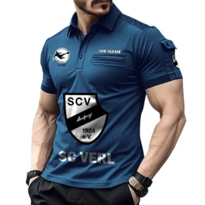 SC Verl Poloshirt mit Tasche, All Over Print Hemd für Männer BDE4805092540 - Marineblau