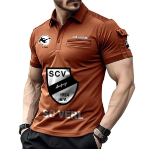 SC Verl Poloshirt mit Tasche, All Over Print Hemd für Männer BDE4805092540 - Orange