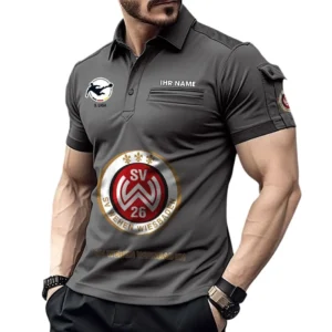 Wehen Wiesbaden Poloshirt mit Tasche, All Over Print Hemd für Männer BDE4805092541 - Grau