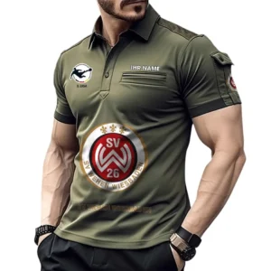 Wehen Wiesbaden Poloshirt mit Tasche, All Over Print Hemd für Männer BDE4805092541 - Grün