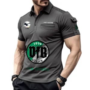 GrünVfB Lübeck Poloshirt mit Tasche, All Over Print Hemd für Männer BDE4805092542 - Grau