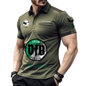 GrünVfB Lübeck Poloshirt mit Tasche, All Over Print Hemd für Männer BDE4805092542 - Grün