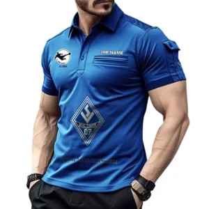 Waldhof Mannheim Poloshirt mit Tasche, All Over Print Hemd für Männer BDE4805092543 - Blau