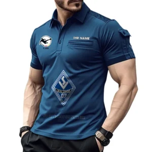 Waldhof Mannheim Poloshirt mit Tasche, All Over Print Hemd für Männer BDE4805092543 - Marineblau