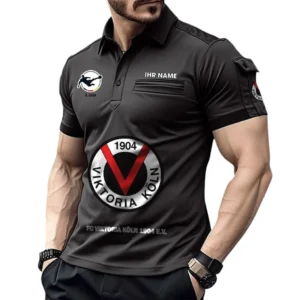 Viktoria Köln Poloshirt mit Tasche, All Over Print Hemd für Männer BDE4805092544 - Schwarz