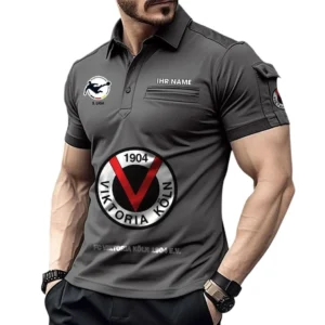 Viktoria Köln Poloshirt mit Tasche, All Over Print Hemd für Männer BDE4805092544 - Grau