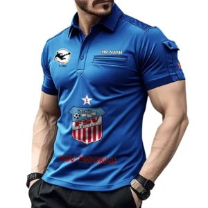 FSV Zwickau Poloshirt mit Tasche, All Over Print Hemd für Männer BDE4805092545 - Blau