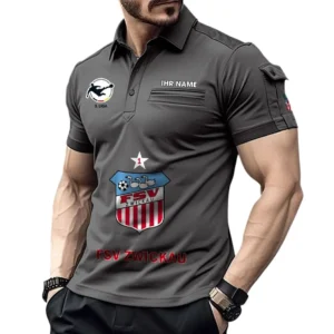 FSV Zwickau Poloshirt mit Tasche, All Over Print Hemd für Männer BDE4805092545 - Grau