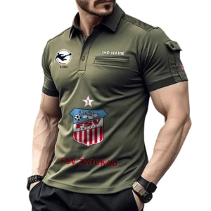 FSV Zwickau Poloshirt mit Tasche, All Over Print Hemd für Männer BDE4805092545 - Grün