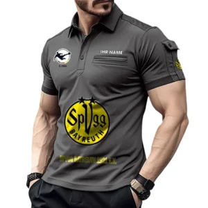 SpVgg Bayreuth 1921 e.V Poloshirt mit Tasche, All Over Print Hemd für Männer BDE4805092547 - Grau