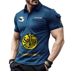 SpVgg Bayreuth 1921 e.V Poloshirt mit Tasche, All Over Print Hemd für Männer BDE4805092547 - Marineblau