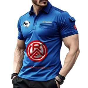 Rot-Weiss Essen Poloshirt mit Tasche, All Over Print Hemd für Männer BDE4805092548 - Blau