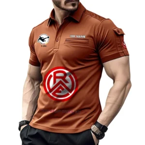 Rot-Weiss Essen Poloshirt mit Tasche, All Over Print Hemd für Männer BDE4805092548 - Orange