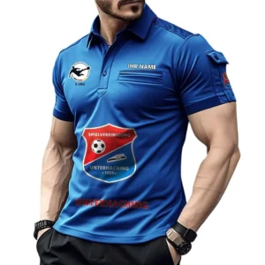 SpVgg Unterhaching Poloshirt mit Tasche, All Over Print Hemd für Männer BDE4805092549 - Blau