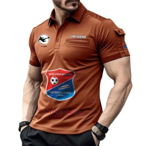 SpVgg Unterhaching Poloshirt mit Tasche, All Over Print Hemd für Männer BDE4805092549 - Orange