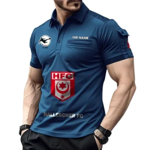 Hallescher FC Poloshirt mit Tasche, All Over Print Hemd für Männer BDE4805092550 - Marineblau