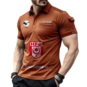 Hallescher FC Poloshirt mit Tasche, All Over Print Hemd für Männer BDE4805092550 - Orange