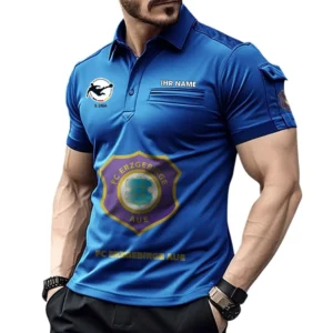 Erzgebirge Aue Poloshirt mit Tasche, All Over Print Hemd für Männer BDE4805092554 - Blau
