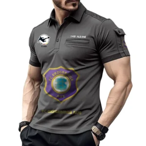 Erzgebirge Aue Poloshirt mit Tasche, All Over Print Hemd für Männer BDE4805092554 - Grau