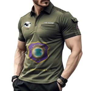 Erzgebirge Aue Poloshirt mit Tasche, All Over Print Hemd für Männer BDE4805092554 - Grün
