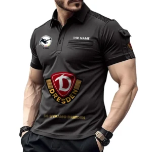 Dynamo Dresden Poloshirt mit Tasche, All Over Print Hemd für Männer BDE4805092555 - Schwarz