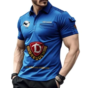Dynamo Dresden Poloshirt mit Tasche, All Over Print Hemd für Männer BDE4805092555 - Blau