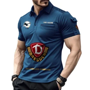 Dynamo Dresden Poloshirt mit Tasche, All Over Print Hemd für Männer BDE4805092555 - Marineblau