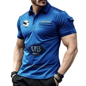 VfB Oldenburg  Poloshirt mit Tasche, All Over Print Hemd für Männer BDE4805092556 - Blau