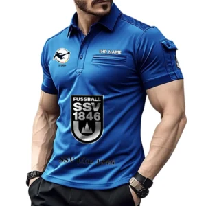 SSV Ulm 1846 Poloshirt mit Tasche, All Over Print Hemd für Männer BDE4805092557 - Blau