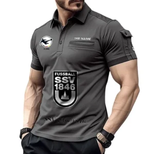 SSV Ulm 1846 Poloshirt mit Tasche, All Over Print Hemd für Männer BDE4805092557 - Grau