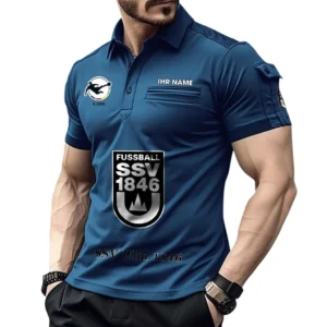 SSV Ulm 1846 Poloshirt mit Tasche, All Over Print Hemd für Männer BDE4805092557 - Marineblau