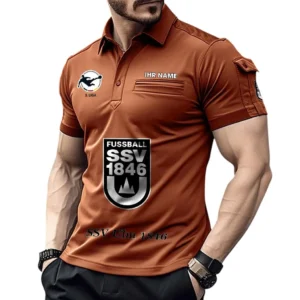 SSV Ulm 1846 Poloshirt mit Tasche, All Over Print Hemd für Männer BDE4805092557 - Orange