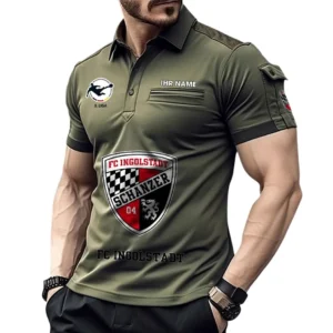 FC Ingolstadt Poloshirt mit Tasche, All Over Print Hemd für Männer BDE4805092558 - Grün