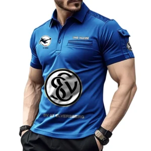 SV 07 Elversberg Poloshirt mit Tasche, All Over Print Hemd für Männer BDE4805092559 - Blau