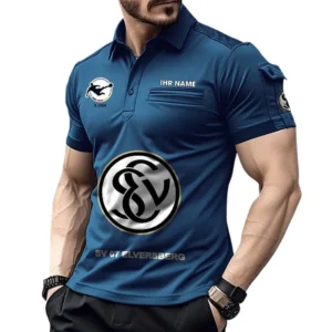 SV 07 Elversberg Poloshirt mit Tasche, All Over Print Hemd für Männer BDE4805092559 - Marineblau