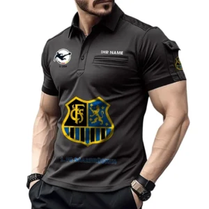 1. FC Saarbrücken Poloshirt mit Tasche, All Over Print Hemd für Männer BDE4805092560 - Schwarz