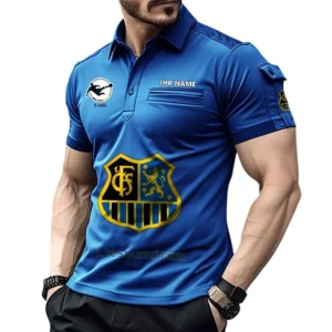 1. FC Saarbrücken Poloshirt mit Tasche, All Over Print Hemd für Männer BDE4805092560 - Blau