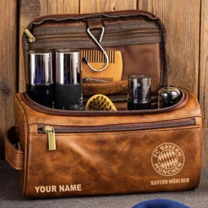 Bayern Munchen Ledertasche, Personalisierte Kulturtasche für Bayern Munchen BDE56052425222 - Gelbbraun
