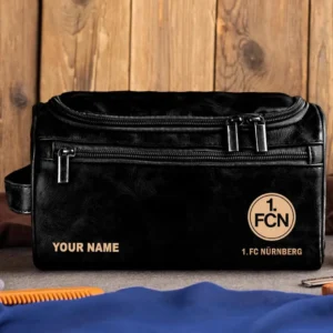 1. FC Nurnberg Ledertasche, Personalisierte Kulturtasche für 1. FC Nurnberg BDE56052425225 - Schwarz