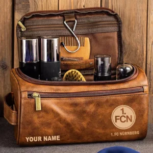1. FC Nurnberg Ledertasche, Personalisierte Kulturtasche für 1. FC Nurnberg BDE56052425225 - Gelbbraun