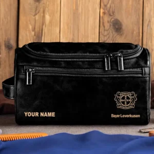 Bayer Leverkusen Ledertasche, Personalisierte Kulturtasche für Bayer Leverkusen BDE56052425226 - Schwarz