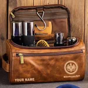 Eintracht Frankfurt Ledertasche, Personalisierte Kulturtasche für Eintracht Frankfurt BDE56052425227 - Gelbbraun