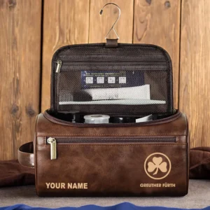 SpVgg Greuther Furth Ledertasche, Personalisierte Kulturtasche für SpVgg Greuther Furth BDE56052425233 - Dunkelbraun