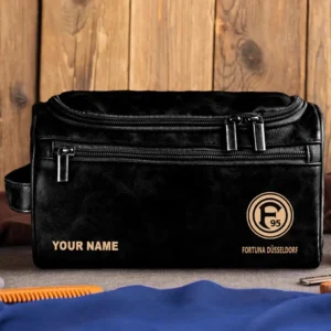 Fortuna Dusseldorf Ledertasche, Personalisierte Kulturtasche für Fortuna Dusseldorf BDE56052425240 - Schwarz
