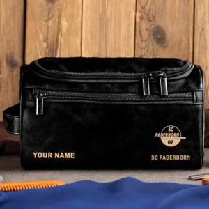 SC Paderborn Ledertasche, Personalisierte Kulturtasche für SC Paderborn BDE56052425241 - Schwarz