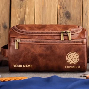 Hannover 96 Ledertasche, Personalisierte Kulturtasche für Hannover 96 BDE56052425242 - Rotbraun