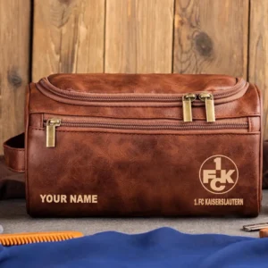 1. FC Kaiserslautern Ledertasche, Personalisierte Kulturtasche für 1. FC Kaiserslautern BDE56052425249 - Rotbraun