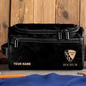 Bochum Ledertasche, Personalisierte Kulturtasche für Bochum BDE56052425252 - Schwarz