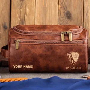 Bochum Ledertasche, Personalisierte Kulturtasche für Bochum BDE56052425252 - Rotbraun